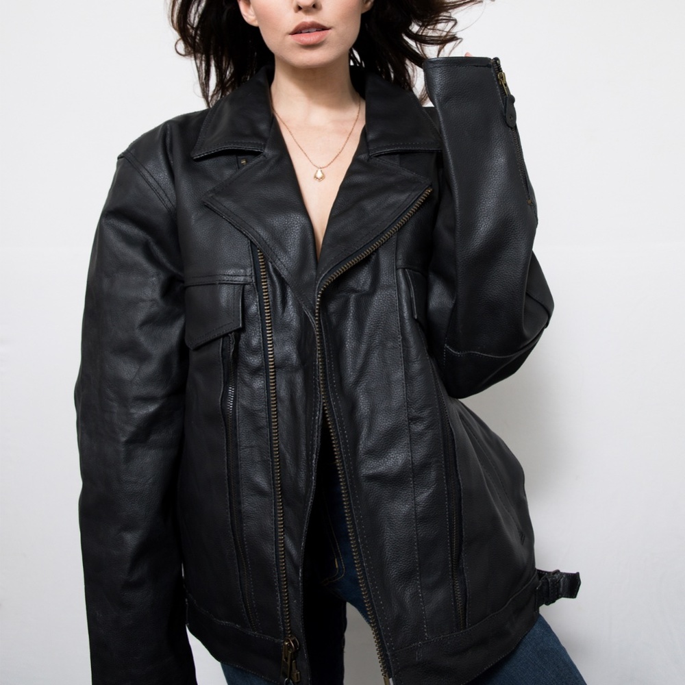 Black Leather Motorcycle Jacket